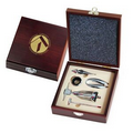 Wine Accessories 5-Piece Gift Set in Mahogany Wooden Box
